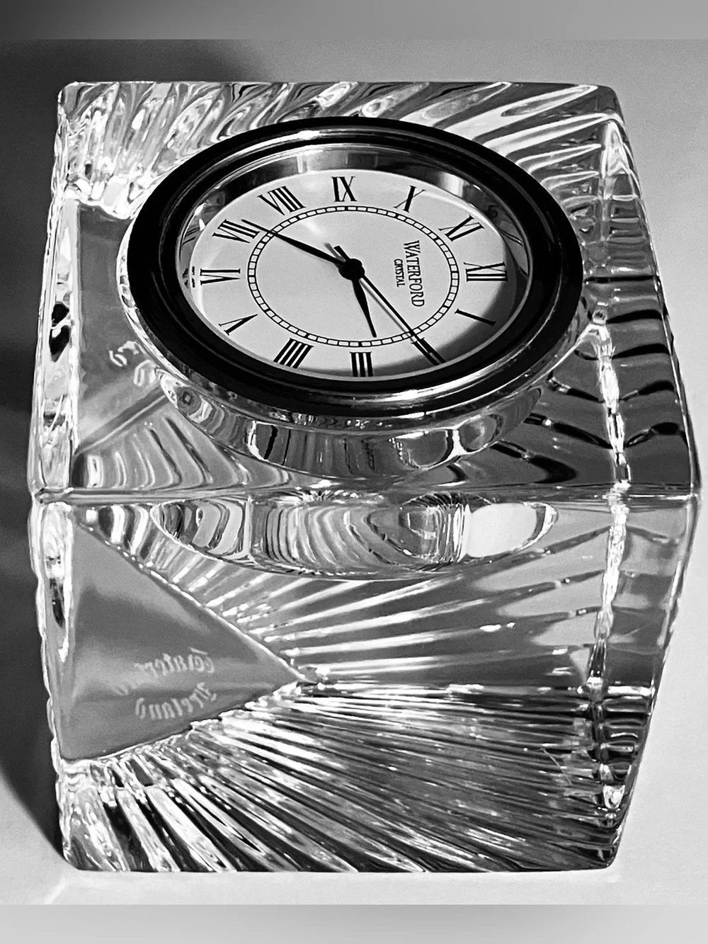 WATERFORD MERIDIAN Cube Clock / 2.5 Inches / SOLID IRISH CRYSTAL / Discontinued